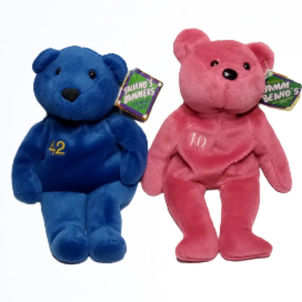 1998 Salvino's Bammers #10 Chipper Jones #42 Mo Vaughn Beanie Bears - Picture 1 of 12
